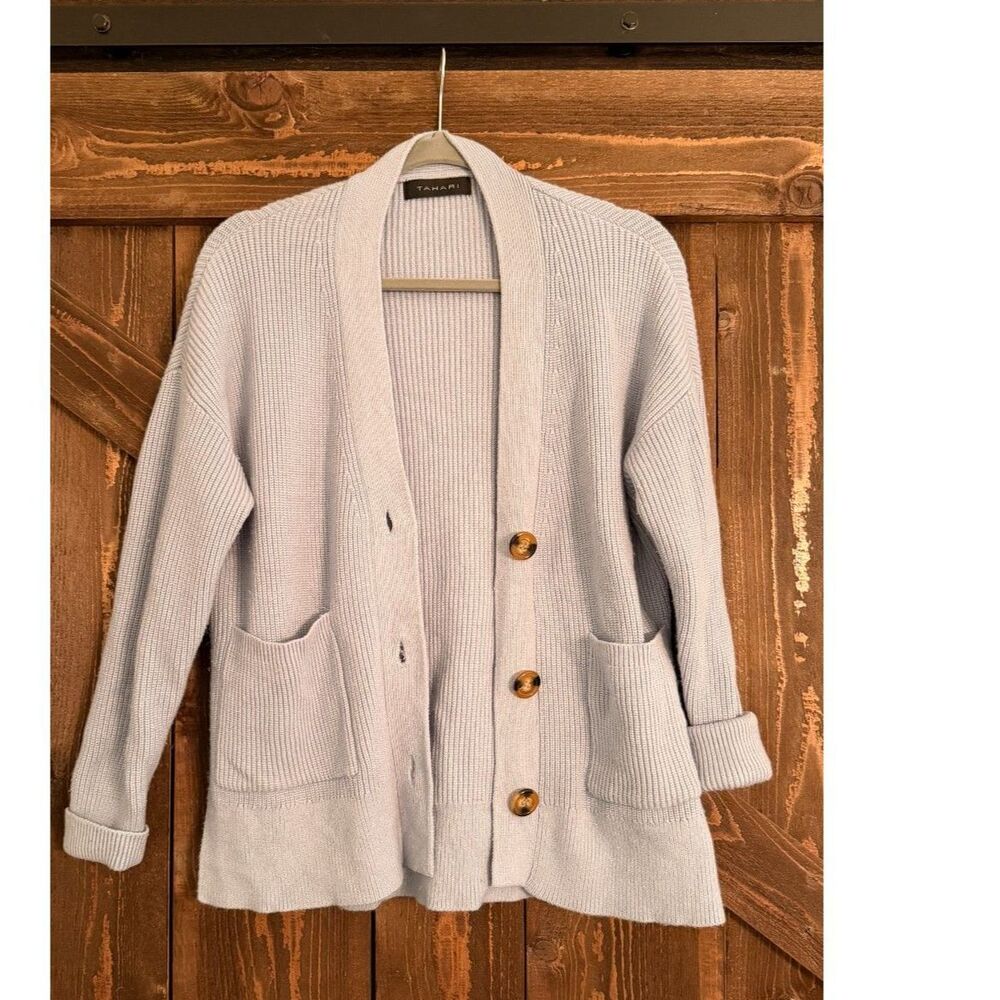 Tahari Ribbed Knit Cardigan Sweater - Size Small